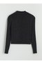 Lcw Vision with Nevavm Difference Black Plain Stand Collar Long Sleeve Women's Blouse - 5