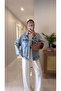 Woks Ice Blue Tie-Dye Denim Jacket - 3
