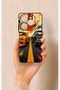 Tecno Spark 20 Pro Compatible Silicone Case with Orange and Black Car Pattern