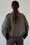 Khaki Shawl Collar Balloon Women's Trench Coat Mg2930 - 4