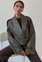 Khaki Shawl Collar Balloon Women's Trench Coat Mg2930 - 5