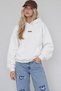 Women's Oversize Hoodie Amore Printed White – Hooded, Kangaroo Pocket, 3-Thread Ribbed Fleece