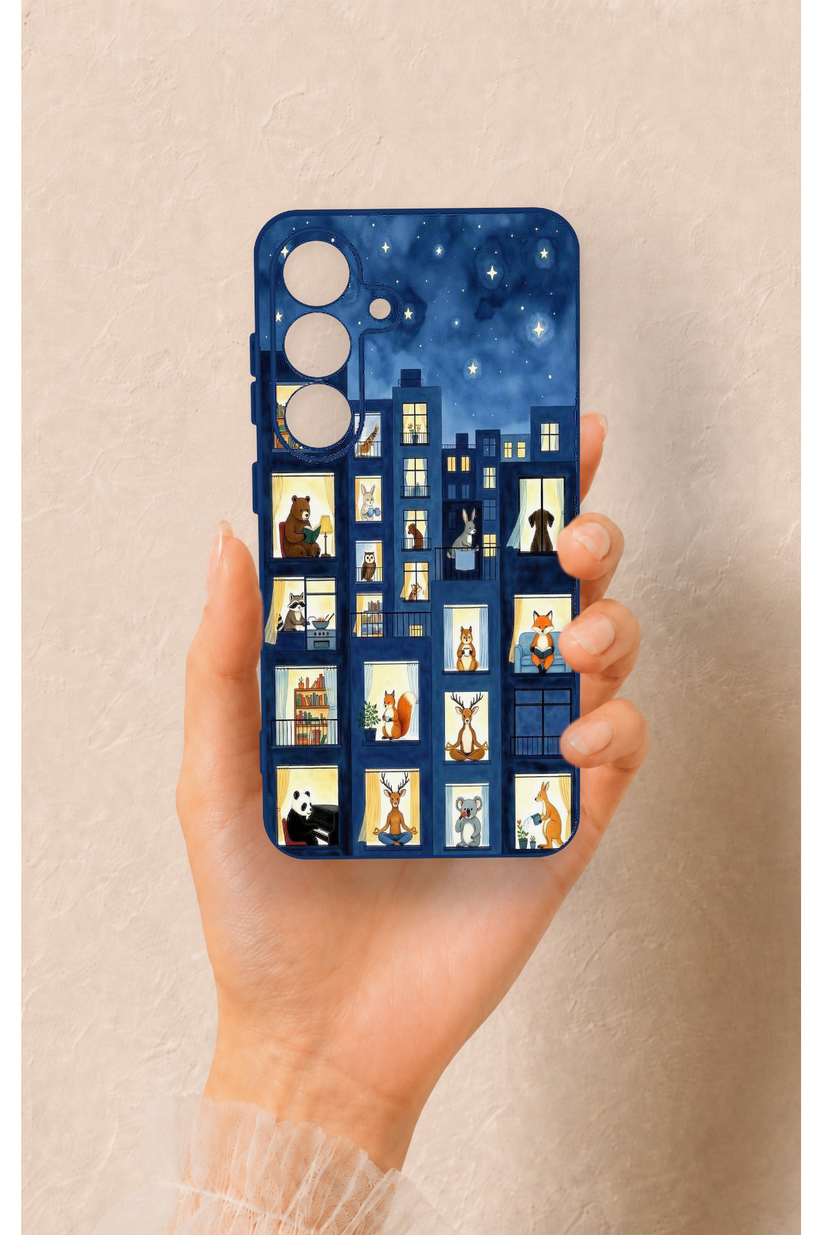 Samsung S25 Compatible Starry Apartment Patterned Silicone Case