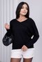 V-Neck Lace Sweater with Tie Back - 2
