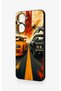Vivo Y18 Compatible Orange and Black Car Patterned Silicone Case - 4