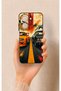 حافظة سيليكون متوافقة مع Redmi A5 بنمط السيارة باللونين البرتقالي والأسود