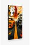 Samsung Note 20 Ultra Compatible Orange and Black Car Patterned Silicone Case - 3