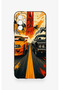 Samsung M13 Compatible Orange and Black Car Patterned Silicone Case - 2