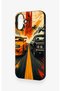 iPhone 16 Plus Compatible Orange and Black Car Pattern Silicone Case - 4