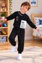 Boys' 2-Piece Tracksuit Set – Printed Sweatshirt and Sweatpants