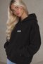 Women's Oversize Hoodie Amore Printed Black – Hooded, Kangaroo Pocket, 3-Thread Ribbed Fleece - 4