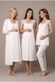 Women's Ecru Lace Breastfeeding Detailed Maternity Nightgown Pajama Set with Dressing Gown - 2