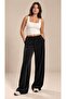 Plus Size Velvet Textured Ribbed Wide Leg Trousers