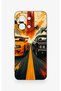 Vivo Y28 Compatible Orange and Black Car Patterned Silicone Case - 2