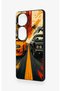 Vivo V40 Compatible Orange and Black Car Pattern Silicone Case - 4