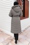 Snap Fastener Geometric Patterned Nova Coat Tsd260307 Gray - 6