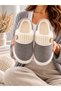 Women's Suede Button Detailed Soft Textured Ribbed Knitwear Collared Winter House Slippers Dowry Slippers Stc1376 - 4