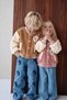 College Model Emblem Plush Unisex Children's Cardigan - Brown - 2