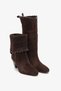 Sabra Brown Suede Leather Foldable Heeled Boots & Boots - 6