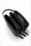 Veyron Model Genuine Leather Unisex Handbag 3-Compartment Zippered Organizer Black - 2