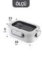 2-Compartment Stainless Steel Lunch Box with Spoon and Fork, Lunch Box, Lunch Container, Gray - 4