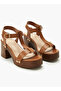 Women Textured Block Heel Sandals