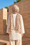 Women's Bamboo Patterned 80X180Cm Imported Shawl 3008 Mink - 4