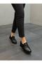Black Leather Velcro Women's Daily Orthopedic Shoes - 3