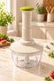 Lina 1500 ml Manual Vegetable Onion Garlic Chopper with Transparent Bowl - XL Large Hand Chopper