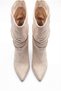Wedge women's suede bellows 7 cm heeled cream half boot - 3