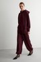 Volire women's hooded sweatshirt with pockets and elasticated hem pants - burgundy top and bottom set - 5