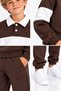Boy's Polo Collar Striped 3 Thread Ribbed 2-Piece Set - 4