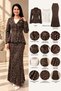 Women's 3-Piece Brooched Polka Dot Jacket Skirt Set - Back-Adjustable Jacket, Long Fish Skirt, and Blouse-Fitted Jacket - 9