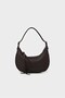 Baguette Shoulder Bag with Buckle - Brown