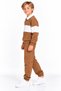 Boy's Polo Collar Striped 3 Thread Ribbed 2-Piece Set - 2