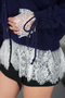 Women's Lace Detailed V-Neck Lace-Up Knitwear Cardigan - 6