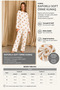 Women's Long Sleeve Striped Report Fabric Soft Pajama Set – Relaxed Fit Crew Neck Bottom Top Set - 4