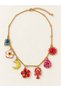 Solana Colorful Figured Charm Detailed Necklace for Women Red - 2