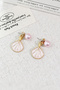 Pink Sea Shell Figured Pearl Detailed Gold Color Dangle Women's Earrings - 3