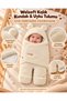 Ecru Welsoft Winter Baby Blanket with Openable Feet, Swaddle and Sleeping Bag 0-6 Months – Soft Plush Swaddle with Ears - 4