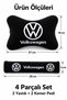 Volkswagen Embroidered Black Fleece Car Seat Neck Pillow and Seat Belt Pad Set 4 Pieces - 4