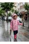 Children's Hooded Waterproof Raincoat - Owl and Umbrella Printed (6-8 Years / 128 cm) - 5