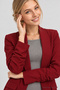 Padded Drawstring Detailed Woven Blazer Jacket Lnt0050 Bordo