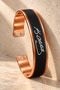 Ataturk Signed Black Copper Bracelet Thick Model Men Women Adjustable Double Magnet Model Copper Bracelet - 5
