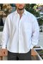 Single Pocket Cotton Oxford Shirt White - 3