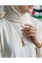 Wavy Palestine Flag with Return Key Stainless Silver Plated Chain Unisex Necklace J3000 - 2