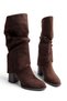 Women's Thermo Rubber Sole Heeled Detachable Bellows Gaiter Boots - 2