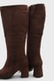 Women's Dereno Short Heeled Boots - Brown-Suede - 5