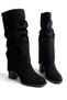 Women's Thermo Rubber Sole Heeled Detachable Bellows Gaiter Boots - 2