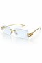 Bettiy Unisex Square Gold Framed Ultra Light Blue Block Glasses with Blue Light Filter - 5